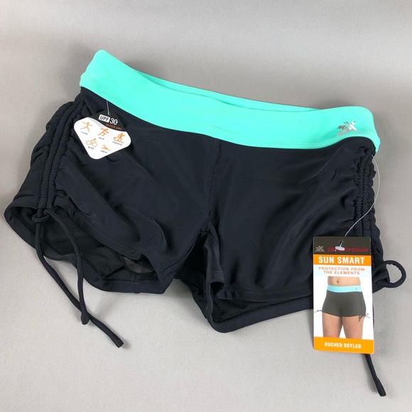 ZeroXposur Swim Zero X Posur Womens Short Ruched Boyleg Swimwear